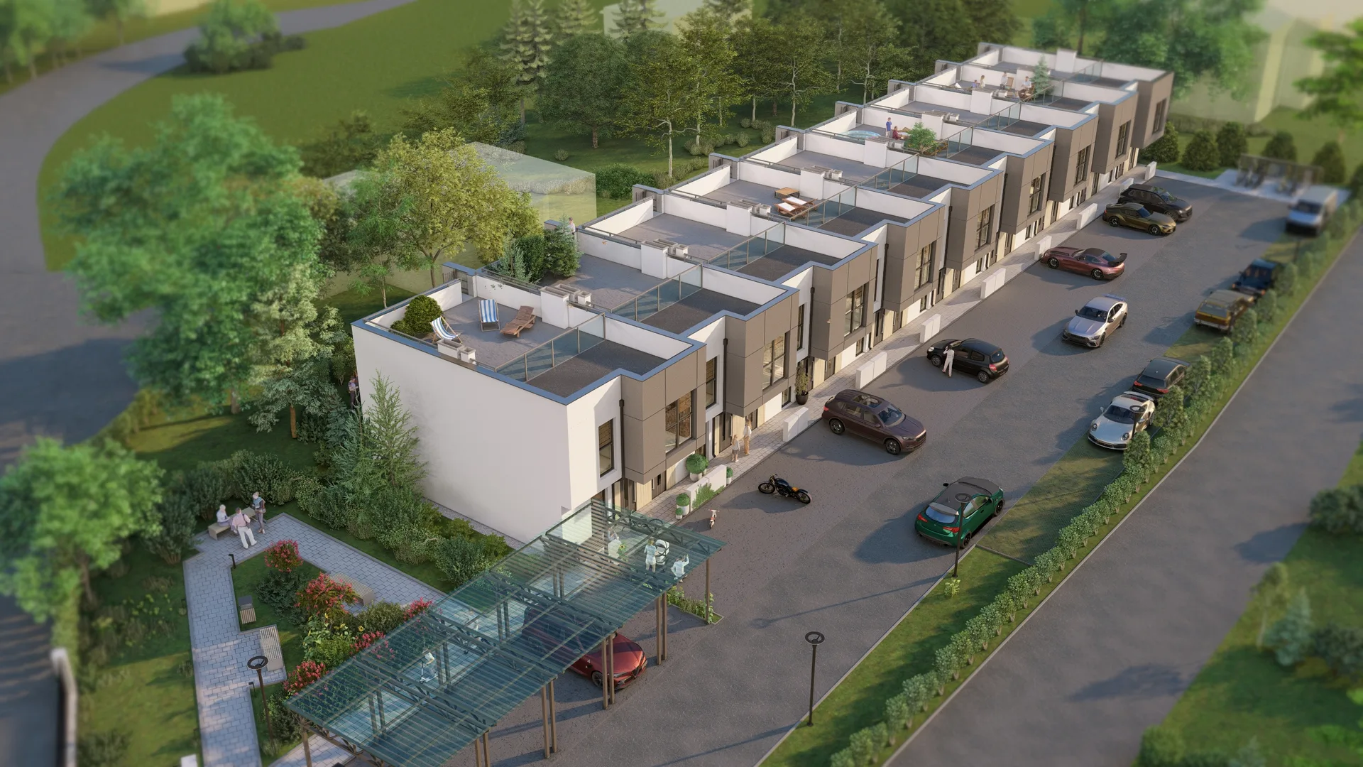 Widok z góry na układ Osiedla Gościnna 33